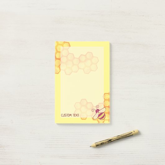 Aangepaste notities voor bijen en honingraat post-it® notes (Op bureau)