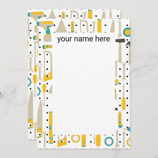 Aangepaste notities voor bouwgereedschap (Voorkant / Achterkant)