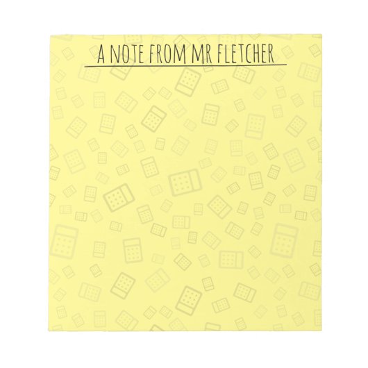 Aangepaste notities voor het calculatorpatroon notitieblok (Voorkant)