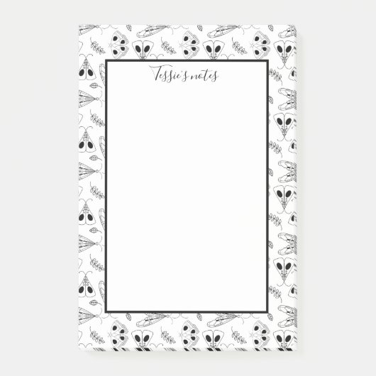 Aangepaste notities voor zwart-wit en witmot post-it® notes (Voorkant)