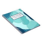 Aangepaste Nova Sinclair Abstract Turquoise Organi Notitieboek (Rechterzijde)