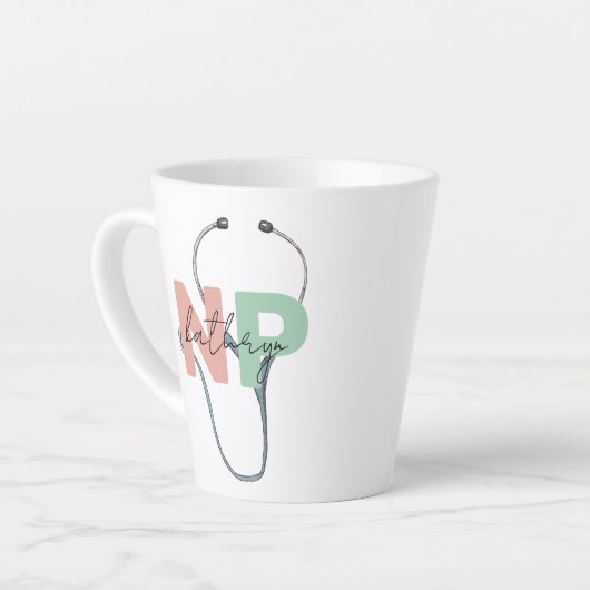 Aangepaste NP Name Cadeft van Nurse Practitioner R Latte Mok (Linkerhoek)