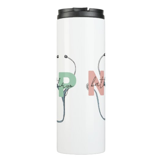 Aangepaste NP Name Cadeft van Nurse Practitioner R Thermosbeker (Achterkant)