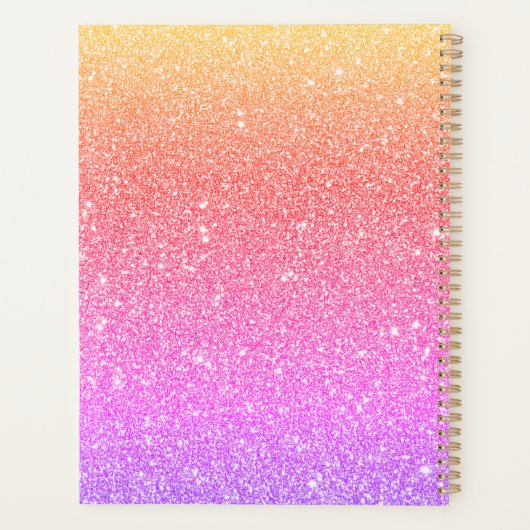Aangepaste NP-verpleegkundige Rainbow Glitter Planner (Achterkant)