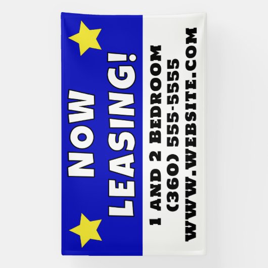Aangepaste nu leasing spandoek (Verticaal)