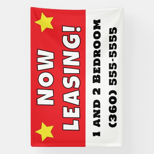 Aangepaste nu leasing spandoek (Verticaal)