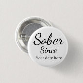 Aangepaste “Nuchter Sinds” Sleutelhanger - Nuchter Ronde Button 3,2 Cm (Voorkant /achterkant)