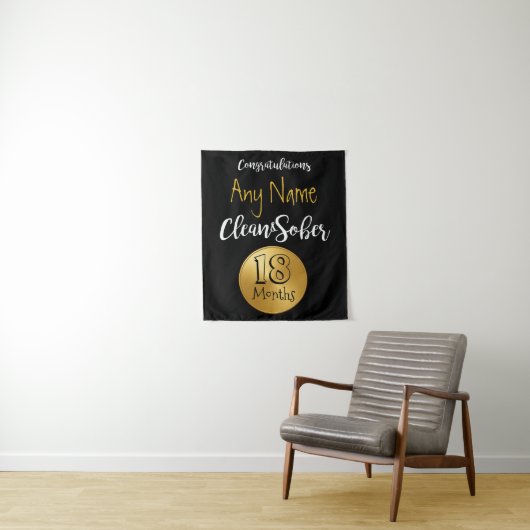 Aangepaste nuchtere verjaardag jubileum cadeau wan wandkleed (In situ)