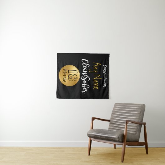 Aangepaste nuchtere verjaardag jubileum cadeau wan wandkleed (In Situ (horizontaal))