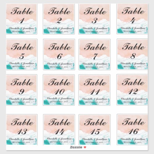 Aangepaste nummers voor strandwagentjes sticker (Vel)