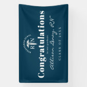 Aangepaste Nurse Afstuderen Blue Script Party Spandoek (Verticaal)