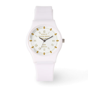 Aangepaste NURSE Pensioenhorloge Goud Wit Elegant Horloge