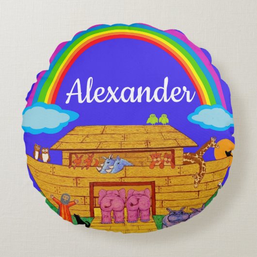 Aangepaste Nursery/kinder kussen van Noah's Ark (Voorkant)