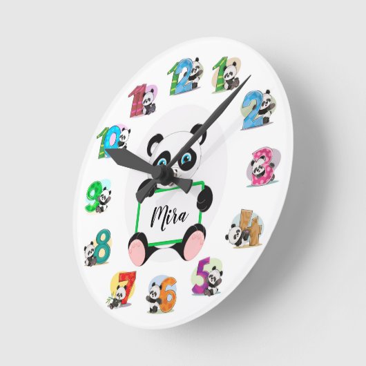 Aangepaste Nursery Panda Clock Ronde Klok (Hoek)