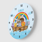 Aangepaste Nursery Wall Clock van Noah Grote Klok (Hoek)