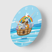 Aangepaste Nursery Wall Clock van Noah Ronde Klok (Hoek)