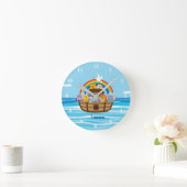 Aangepaste Nursery Wall Clock van Noah Ronde Klok (Huis)