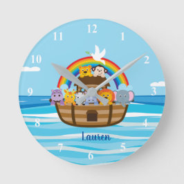 Aangepaste Nursery Wall Clock van Noah Ronde Klok