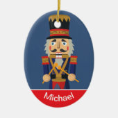 Aangepaste Nutkraker Speelgoed Blue Soldier Keramisch Ornament (Voorkant)