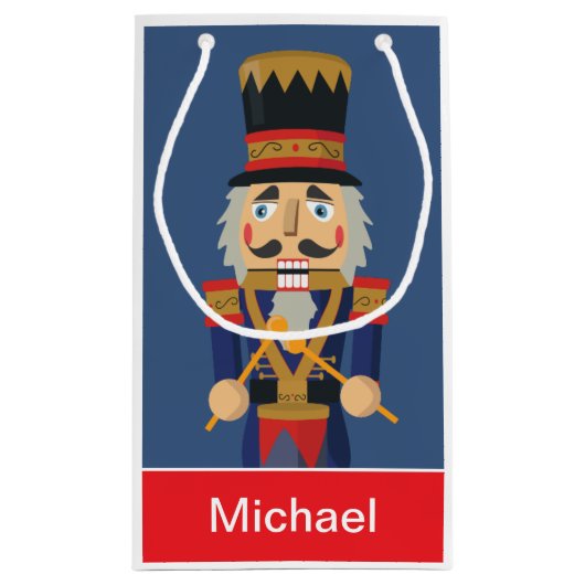 Aangepaste Nutkraker Speelgoed Blue Soldier Klein Cadeauzakje (Achterkant)