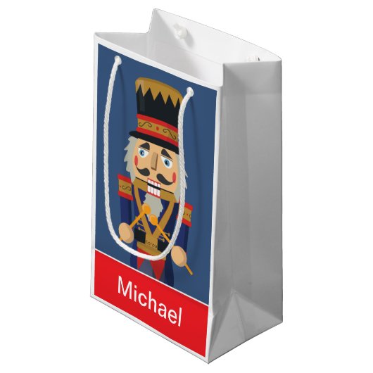 Aangepaste Nutkraker Speelgoed Blue Soldier Klein Cadeauzakje (Voorkant Gekanteld)