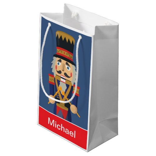 Aangepaste Nutkraker Speelgoed Blue Soldier Klein Cadeauzakje (Achterkant Gekanteld)