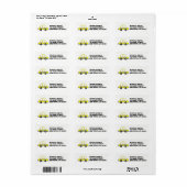 Aangepaste NYC Yellow Taxi Checker Cab New York Etiket (Full Sheet)