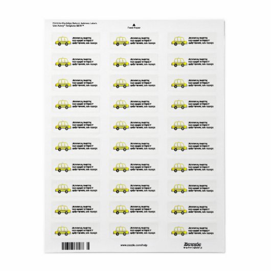 Aangepaste NYC Yellow Taxi Checker Cab New York Etiket (Full Sheet)