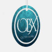 Aangepaste OBX Buitenbanken NC Kerstmis Metalen Ornament (Voorkant Rechts)