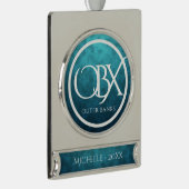 Aangepaste OBX Buitenbanken NC Kerstmis Verzilverd Banner Ornament (Rechts)