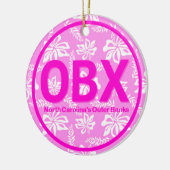 Aangepaste OBX Buitenbanken Roze Kerstmis Keramisch Ornament (Links)