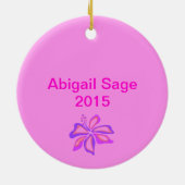 Aangepaste OBX Buitenbanken Roze Kerstmis Keramisch Ornament (Achterkant)