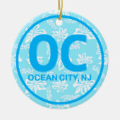 Aangepaste OC Ocean City New Jersey NJ Blue Keramisch Ornament (Voorkant)