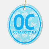 Aangepaste OC Ocean City New Jersey NJ Blue Keramisch Ornament (Links)