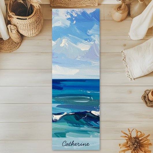 Aangepaste Oceaan Strand Golven Yoga Mat