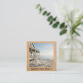 Aangepaste Oceaan Uitzicht Foto Realty Kraft Vierkante Visitekaartje (Staand voorkant)