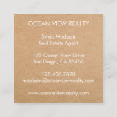 Aangepaste Oceaan Uitzicht Foto Realty Kraft Vierkante Visitekaartje (Achterkant)