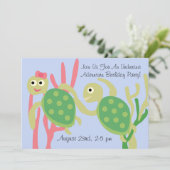 Aangepaste oceaanschildpadden Onderzeese uitnodigi Kaart (Staand voorkant)