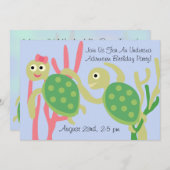 Aangepaste oceaanschildpadden Onderzeese uitnodigi Kaart (Voorkant / Achterkant)