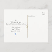 Aangepaste Ocean Blue Beach bruiloft Save the date Aankondigingskaart (Achterkant)