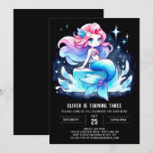 Aangepaste Ocean Mermaid Verjaardag Kaart (Voorkant / Achterkant)