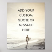 Aangepaste Ocean Sunset Surfer Quote Poster (Voorkant)