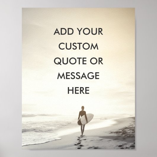 Aangepaste Ocean Sunset Surfer Quote Poster (Voorkant)