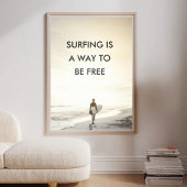 Aangepaste Ocean Sunset Surfer Quote Poster
