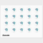 Aangepaste Oceanische Fluister Lamantijn Ronde Sticker (Vel)
