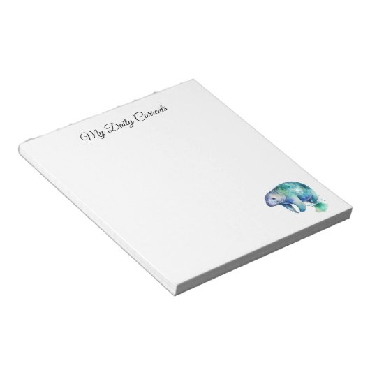 Aangepaste Oceanische Fluister Zeekoe Notitieblok (Schuin)
