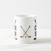 Aangepaste ockey Coach Sticks and Puck Koffiemok (Center)