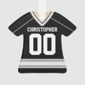 Aangepaste ockey Jersey, zwart/zilver/wit Ornament (achterkant)