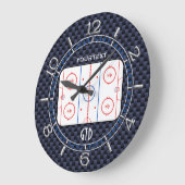 Aangepaste ockey Rink Diagram Blue Carbon Style Grote Klok (Hoek)