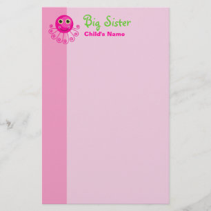 Aangepaste Octopus Big Sister Child Name Briefpapier